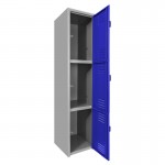 Locker metálico dual grande - 3 puertas azul